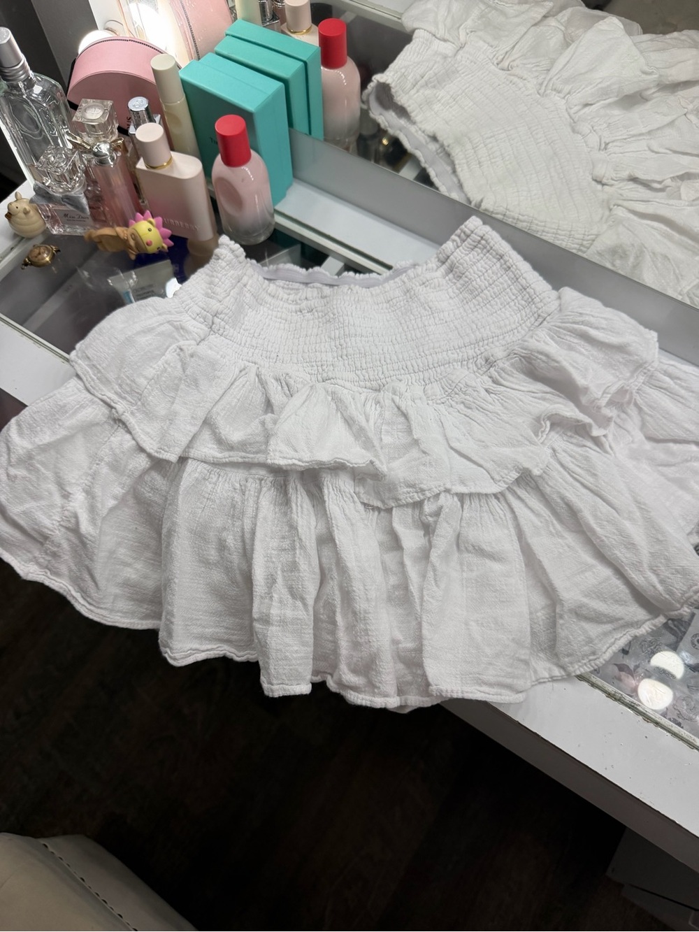 Blanco By Nature White ruffle mini skirt